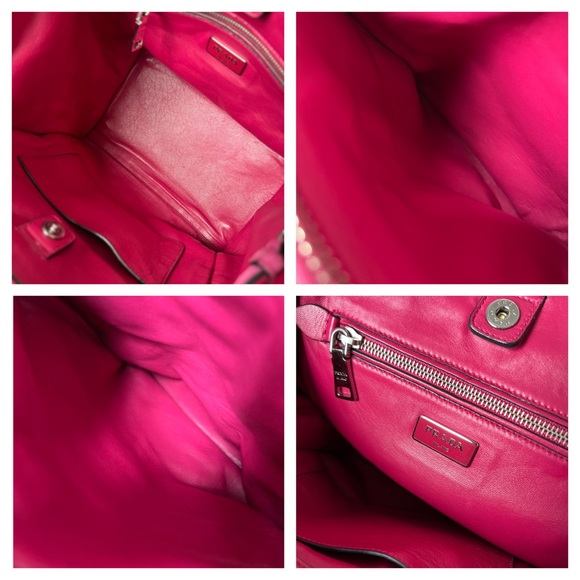 PRADA Twin Pocket 2 Way Zip Tote Pink Scamosciato Suede Convertible Bag BN2625 - Picture 14 of 15